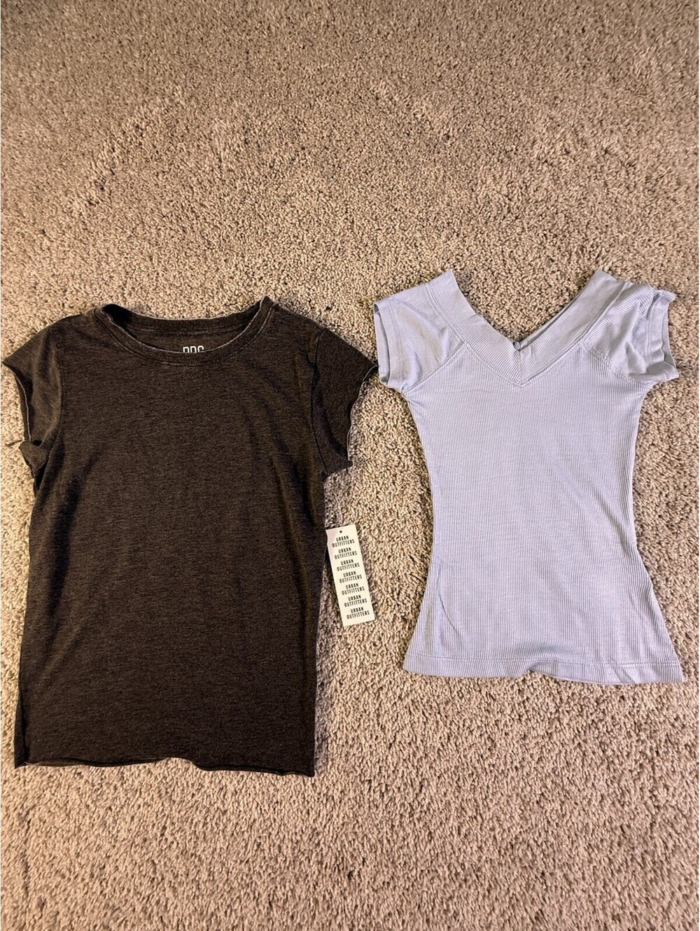 NWT Urban Outfitters Juniors 2 Tops 1 Blue 1 Black Distressed Size XS